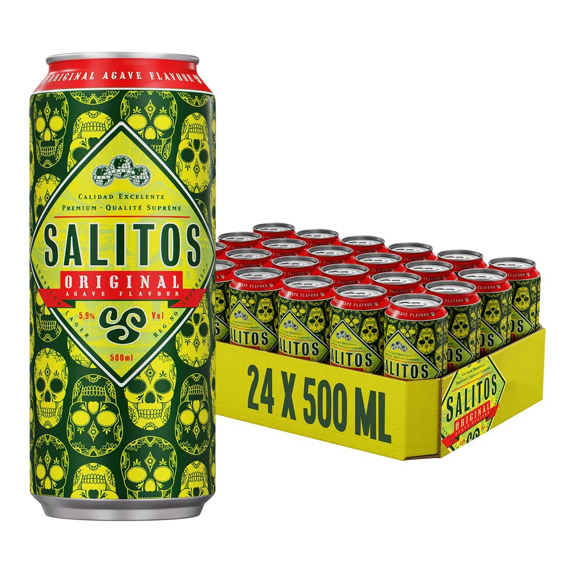 SALITOS Original Tequila Biermix 24 x 0,5l Dosen Einweg Biermischgetränk mit Tequila-Geschmack 5,9% Vol.