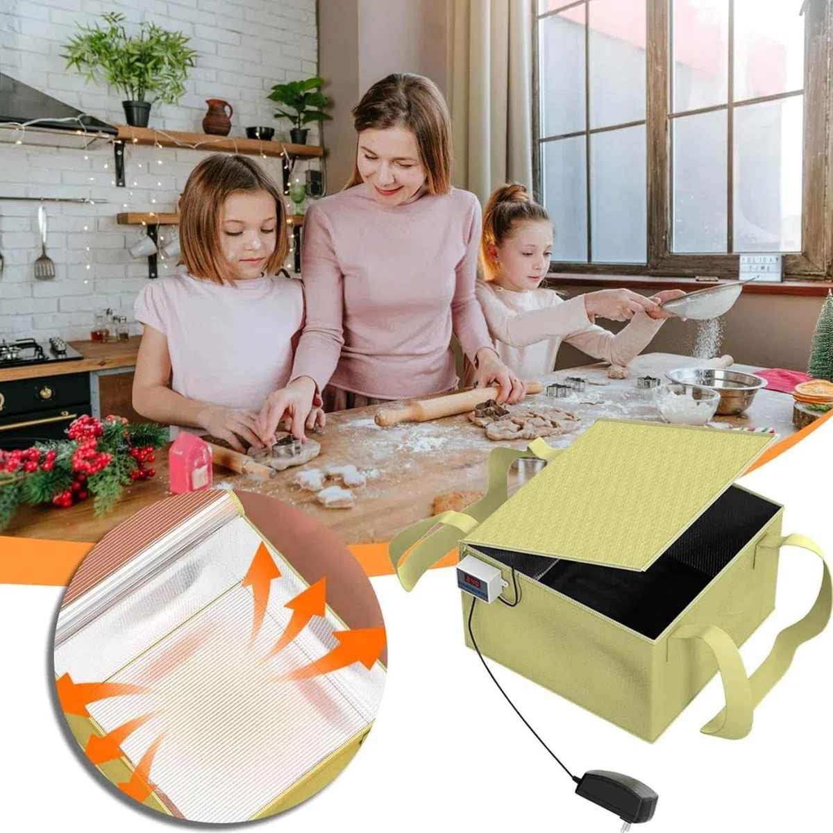 1/2 Stück Brotgärer, wasserdichter Sauerteigwärmer, Brotgärbox, Sauerteigwärmer mit präziser Temperaturkontrolle, Teiggärbox mit Ais
