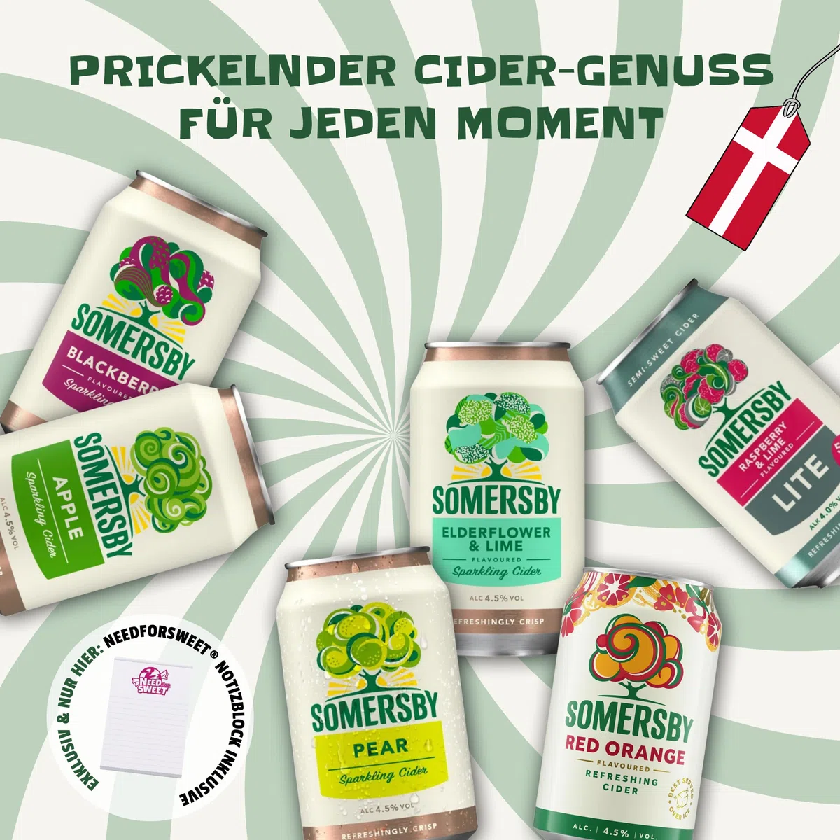 Somersby Cider Mix 6 Sorten 24 x 0,33 Liter Dosen 4,5% Vol. Fruit Cider Set