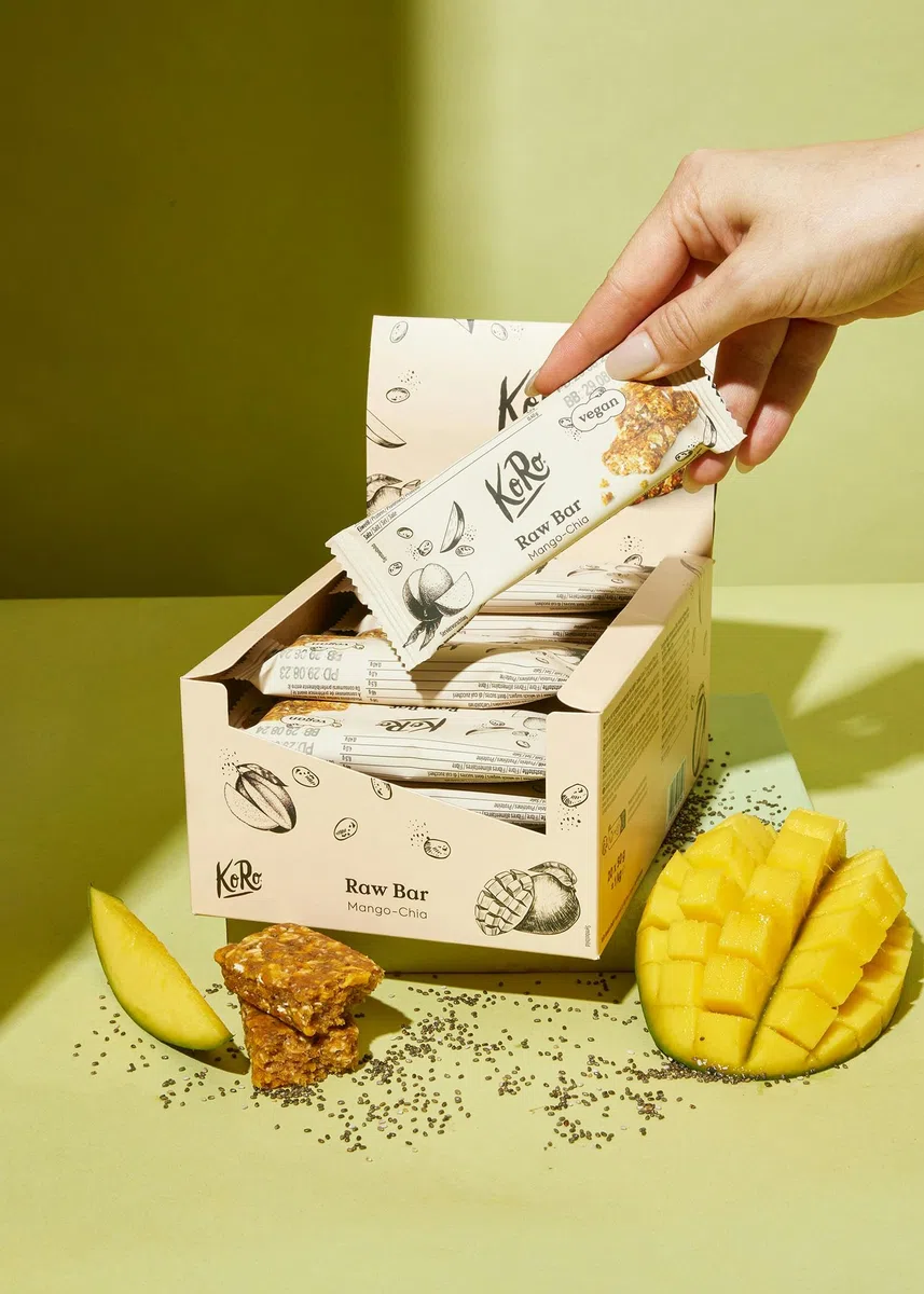 KoRo Raw Bar Mango-Chia 20 x 50 g 27% Mangoanteil Vegan glutenfrei