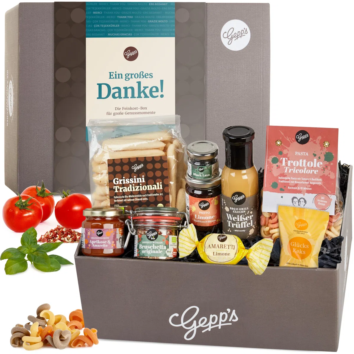 Gepp’s Feinkost Danke-Box Geschenkkorb Gourmet Geschenkset mit Delikatessen