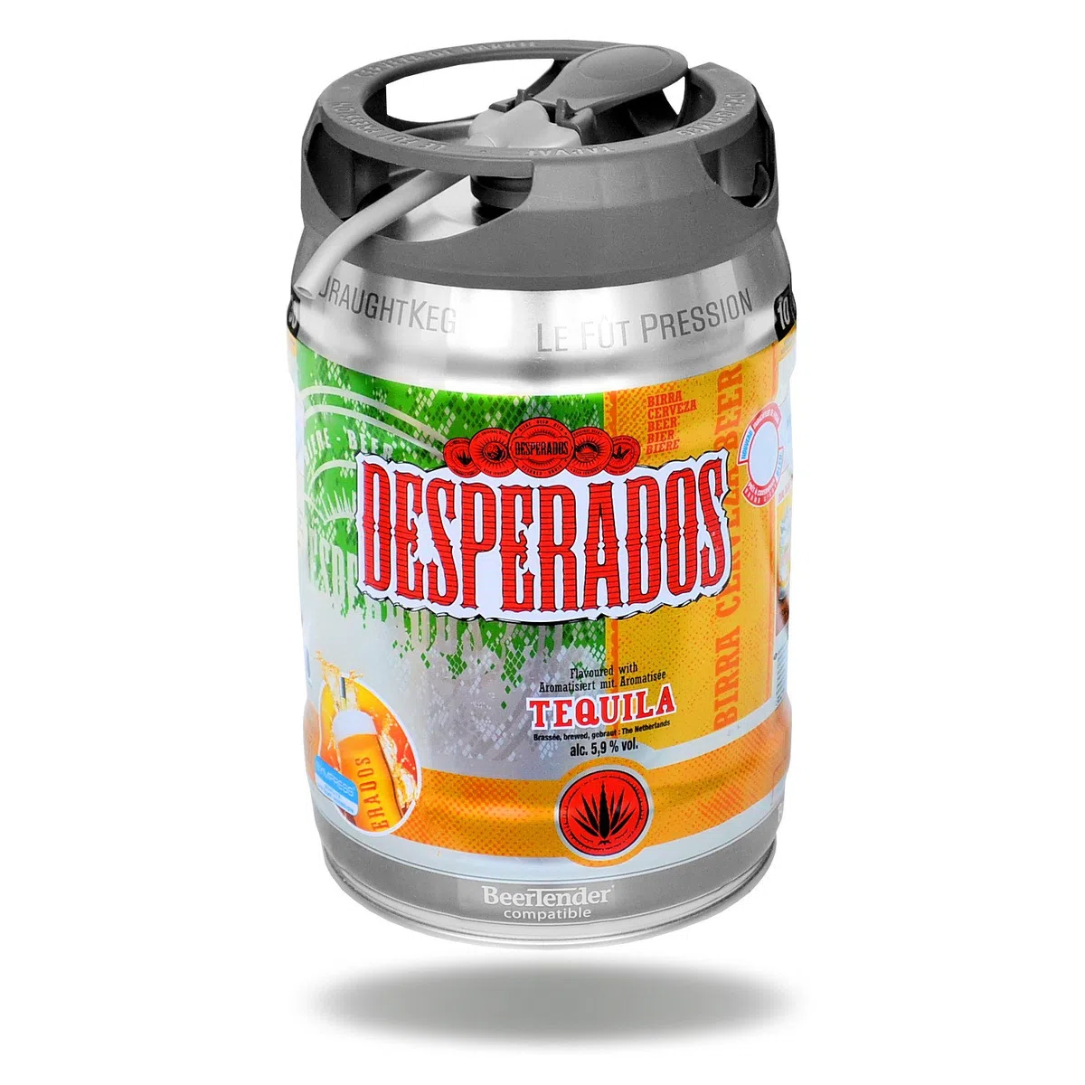 Desperados Tequila Bier Partyfass 5 Liter 5,9% vol. mit Zapfhahn