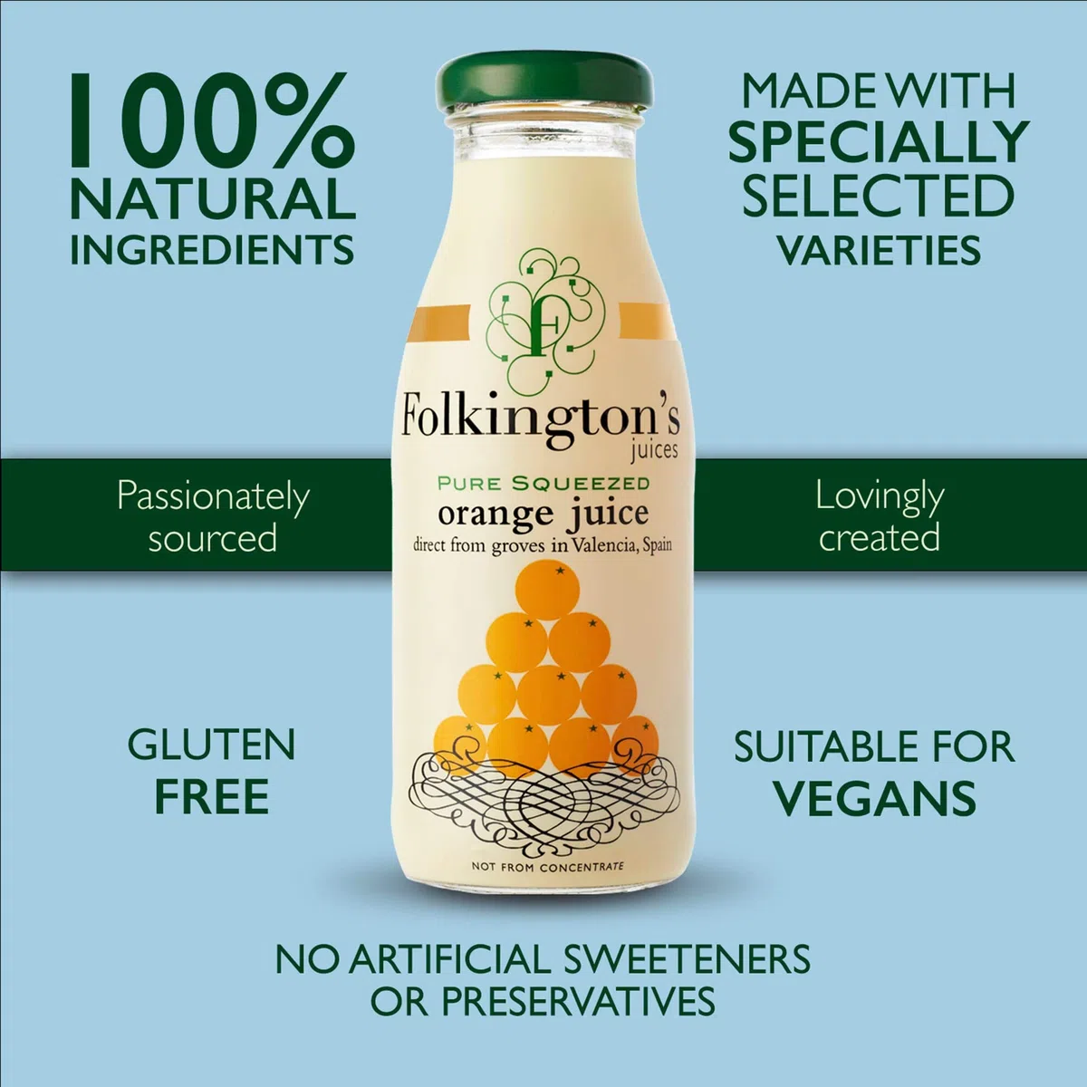 Folkingtons Orangensaft, 12 x 250 ml