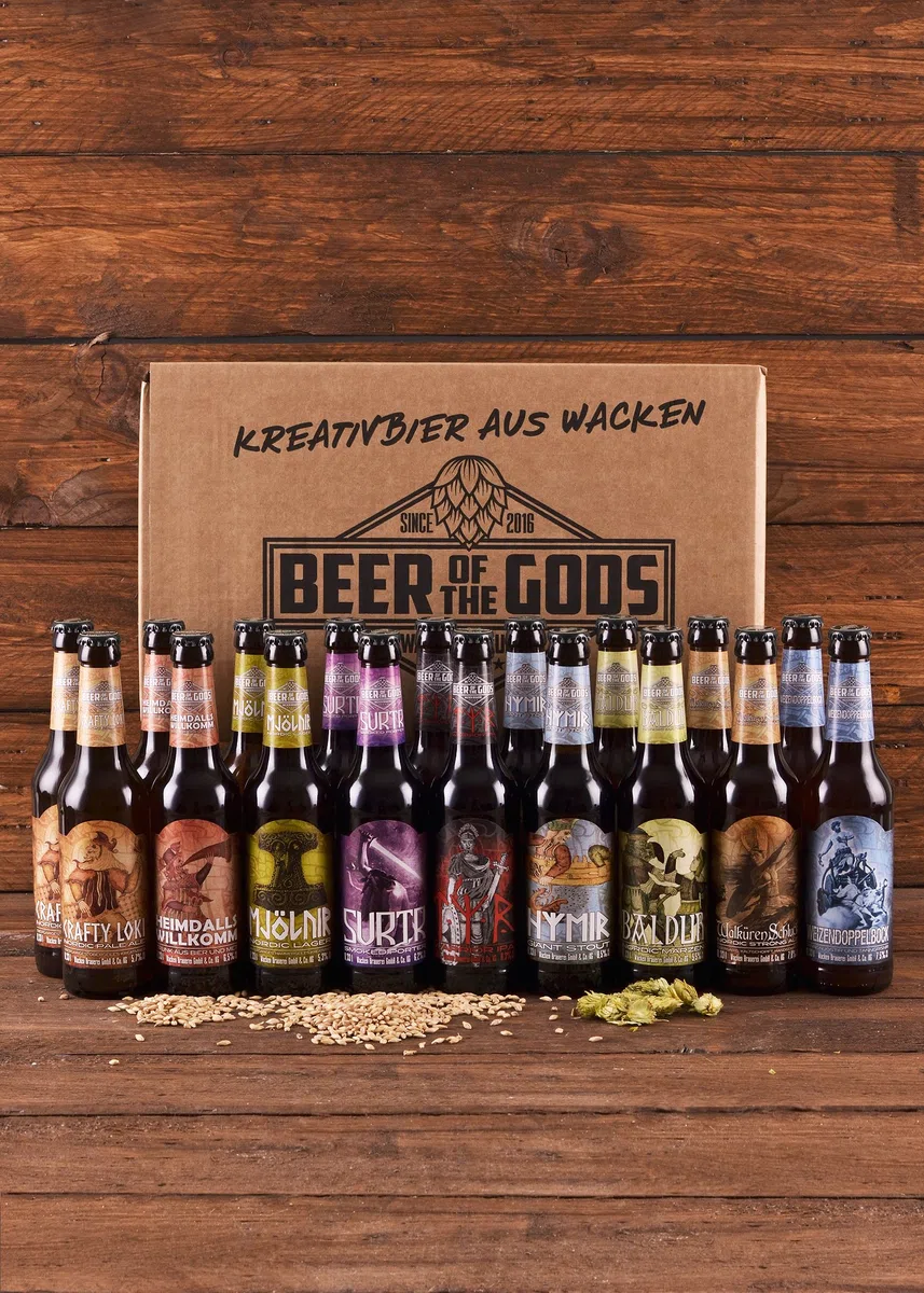 WACKEN BRAUEREI Craft Beer Box 20 x 0,33 l verschiedene Sorten Viking Craftbeer Set Geschenk für Männer