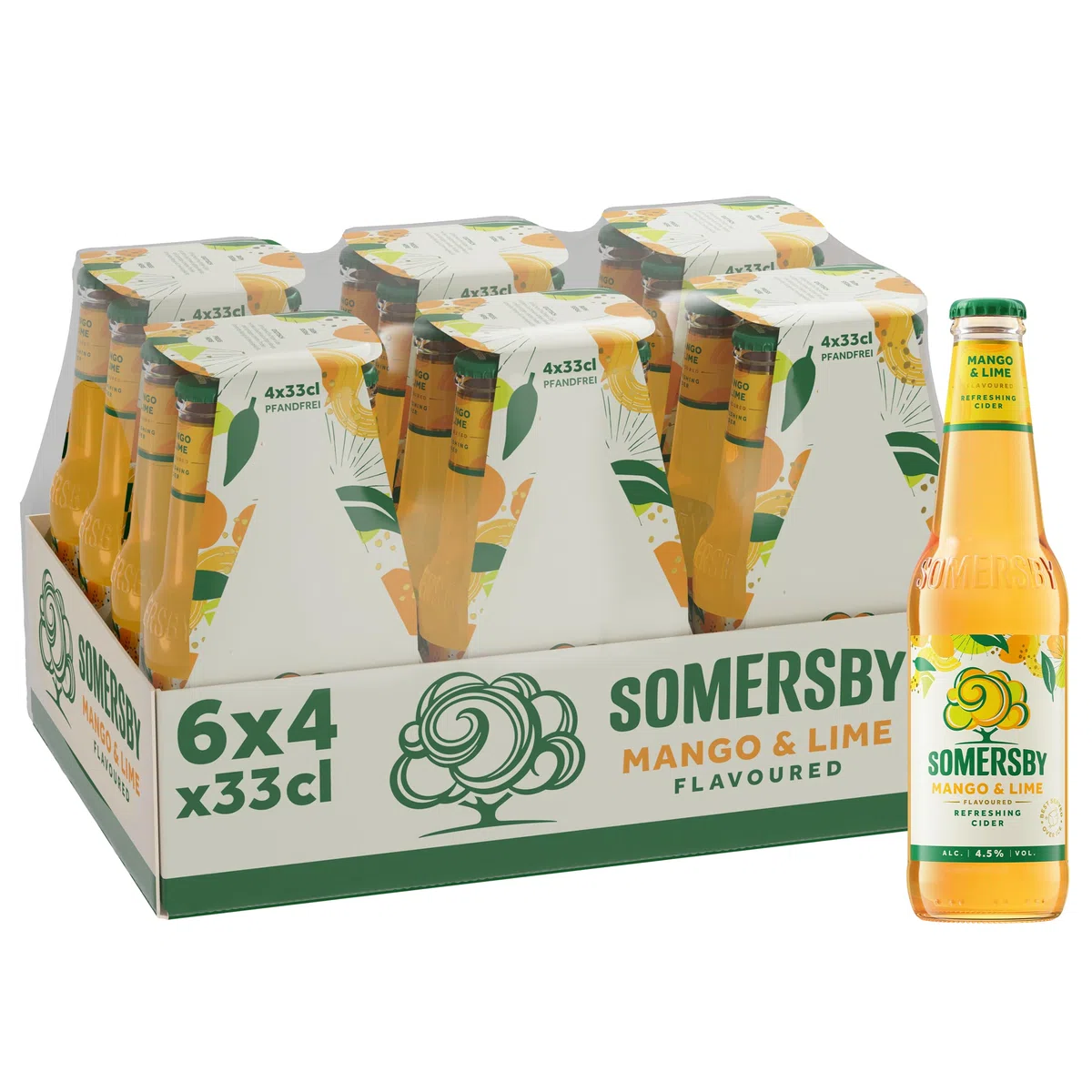 Somersby Mango & Lime Cider, Glas Einweg 24 x 0.33 L