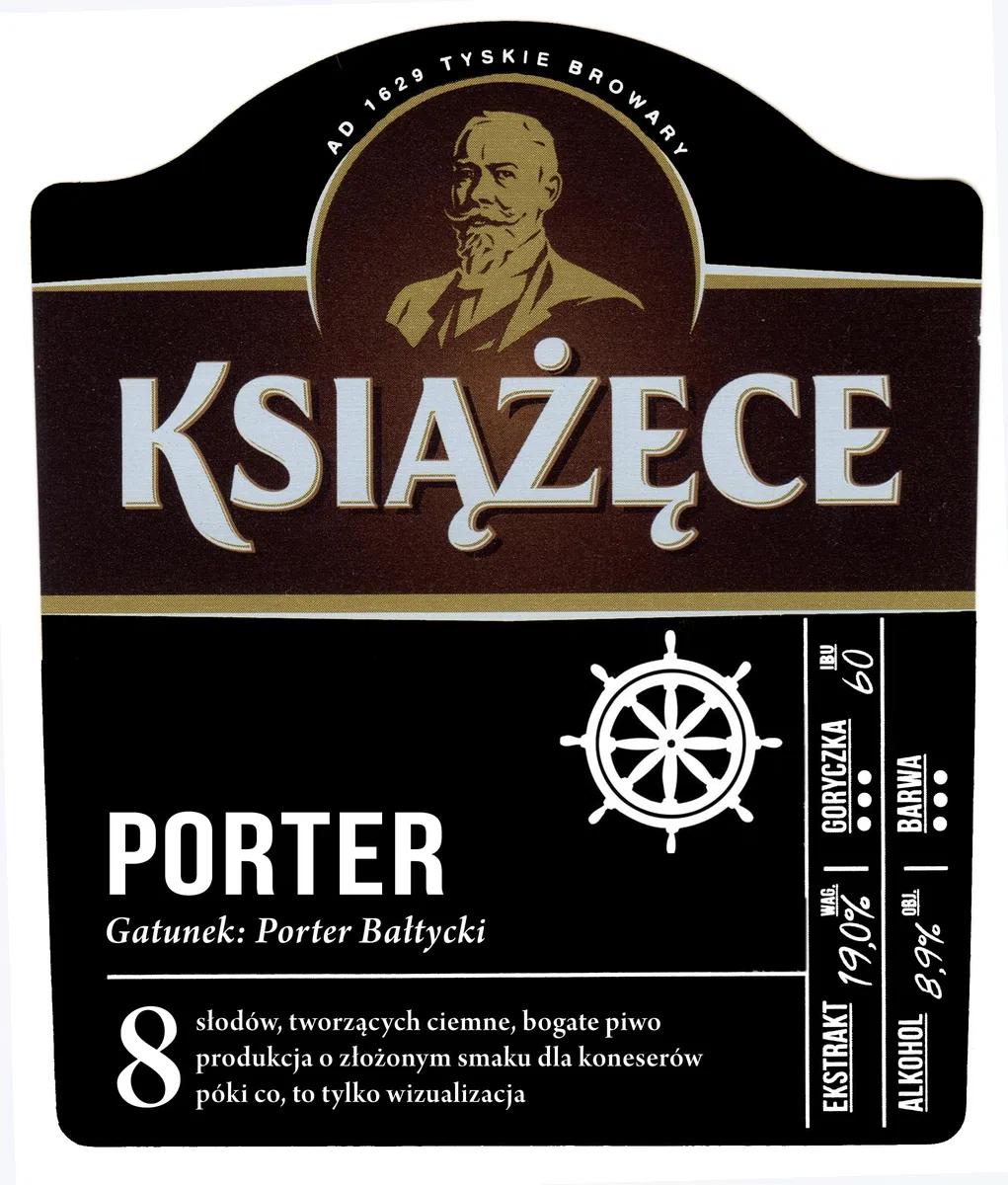 Książęce Baltic Porter 24 x 0,5l - Schwarzbier aus Polen mit 8% Vol. - Inklusive Haus der Biere Berlin Bierdeckel